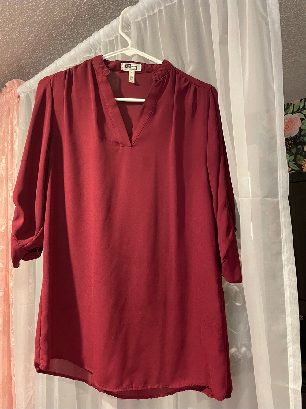Ali & Kris Burgundy V-Neck Tunic